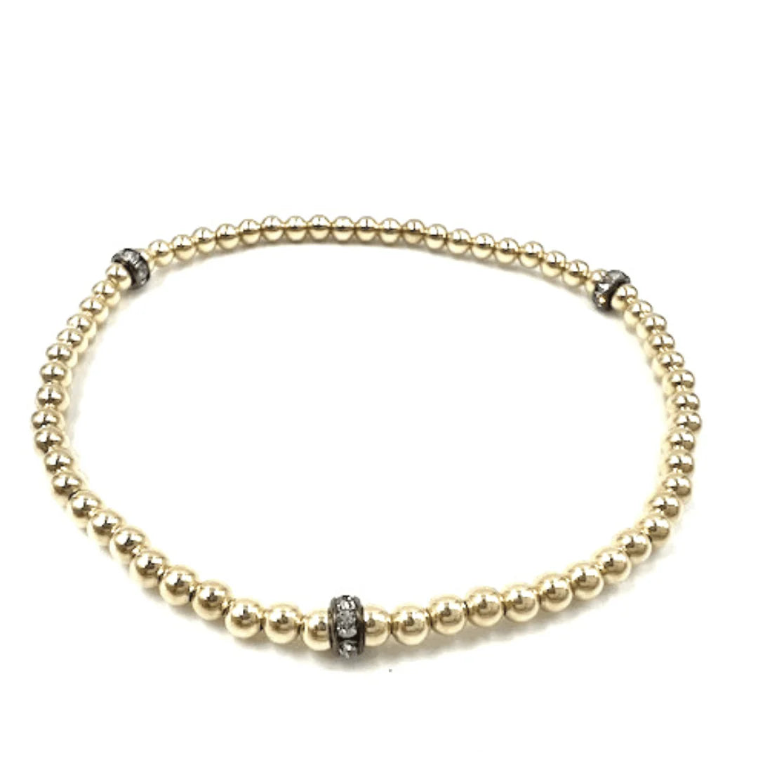 erin gray 3mm Karma Glitter 14k Gold Filled Bead Bracelet