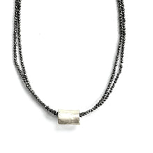 Load image into Gallery viewer, erin gray Barrel on Double Pyrite Beaded Necklace