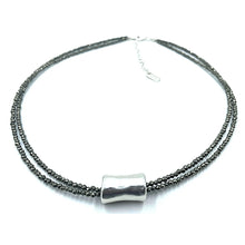 Load image into Gallery viewer, erin gray Barrel on Double Pyrite Beaded Necklace
