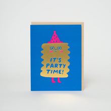 Load image into Gallery viewer, Egg Press Manufacturing - Party Time Birthday Friend Letterpress Greeting Card by Suzy Ultman: Plastic sleeve