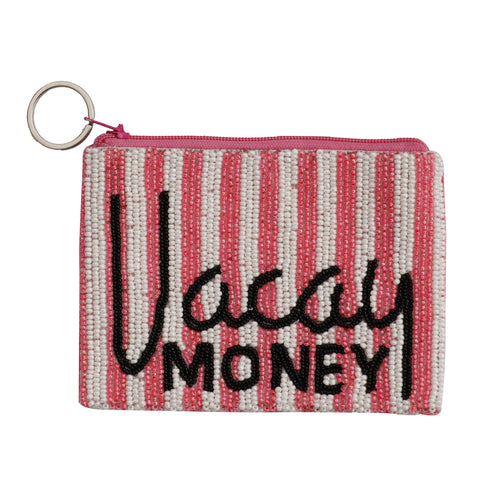 Tiana Designs Vacay Money Beaded Coin Purse - Pink/Black