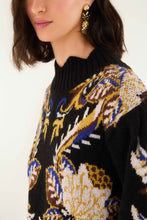 Load image into Gallery viewer, Farm Rio Arabesque Paradise Knit Sweater - Black
