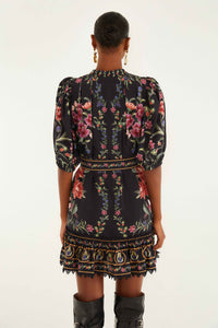 Farm Rio Belle Garden Mini Dress - Black