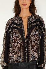 Load image into Gallery viewer, Farm Rio Daniela Long Sleeve Top - Black