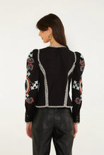 Load image into Gallery viewer, Farm Rio Fantasy Multicolor Long Sleeve Top - Black