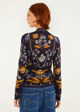 Load image into Gallery viewer, Farm Rio Golden Nature Jersey Blouse - Navy Blue