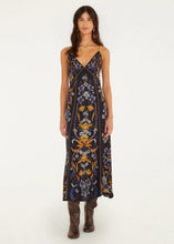 Load image into Gallery viewer, Farm Rio Golden Nature Maxi Slip Dress - Navy Blue