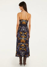 Load image into Gallery viewer, Farm Rio Golden Nature Maxi Slip Dress - Navy Blue