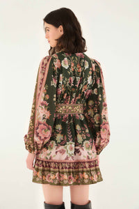 Farm Rio Flowering Garden Tree Mini Dress - Green