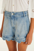 Load image into Gallery viewer, Farm Rio Romantic Wavy Hem Shorts - Light Denim