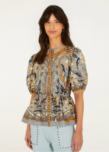 Load image into Gallery viewer, Farm Rio Stained Glass Beauty Blouse - Soft Blue