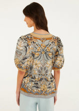 Load image into Gallery viewer, Farm Rio Stained Glass Beauty Blouse - Soft Blue