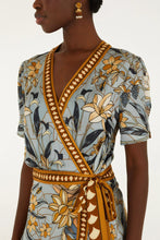 Load image into Gallery viewer, Farm Rio Stained Glass Beauty Wrap Mini Dress - Soft Blue