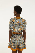 Load image into Gallery viewer, Farm Rio Stained Glass Beauty Wrap Mini Dress - Soft Blue