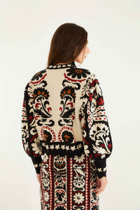 Farm Rio Winter Tapestry Stripes Knit Sweater