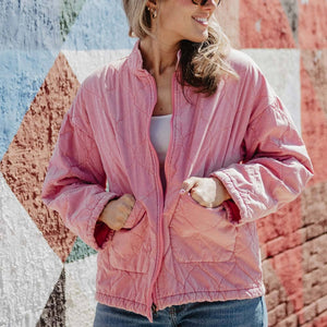 Garment Washed Quilted Jacket - 5 Colors