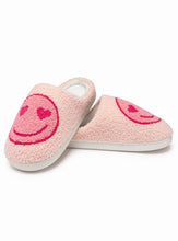 Load image into Gallery viewer, Heart Eyes Happy Face Slippers - Pink