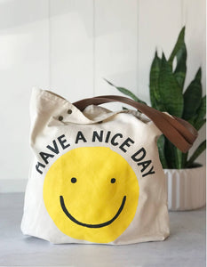 Idlewild Co. Smiley Canvas Tote Bag