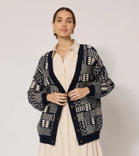 Load image into Gallery viewer, Cleobella Feliz Sweater Cardigan - Blue/Cream