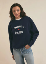 Load image into Gallery viewer, Favorite Daughter Favorite Sister Heart Logo Sweatshirt - Navy