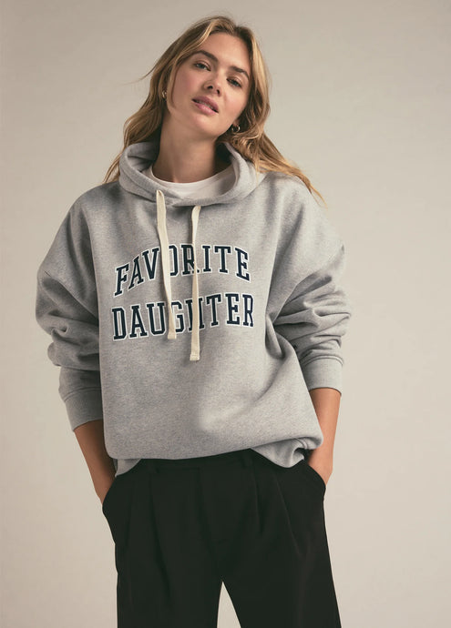 Favorite Daughter  The Collegiate Hoodie - Heather Grey