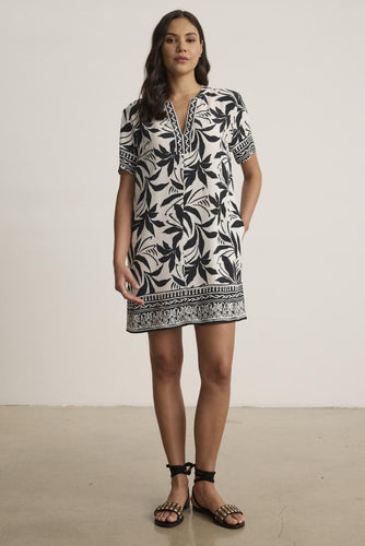 Velvet Vanessa Dress - Black Figi Print