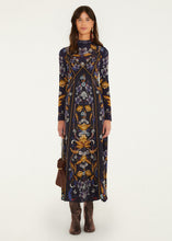 Load image into Gallery viewer, Farm Rio Golden Nature Maxi Slip Dress - Navy Blue