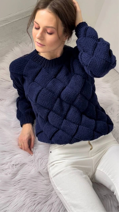 Handmade in Ukraine Woven Knit Pullover Sweater - 3 Colors