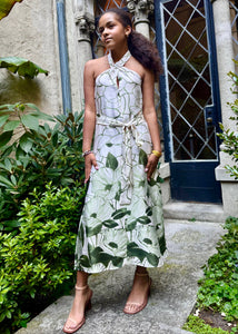 Kia Moore Tropical Bloom Dress - Apple Green