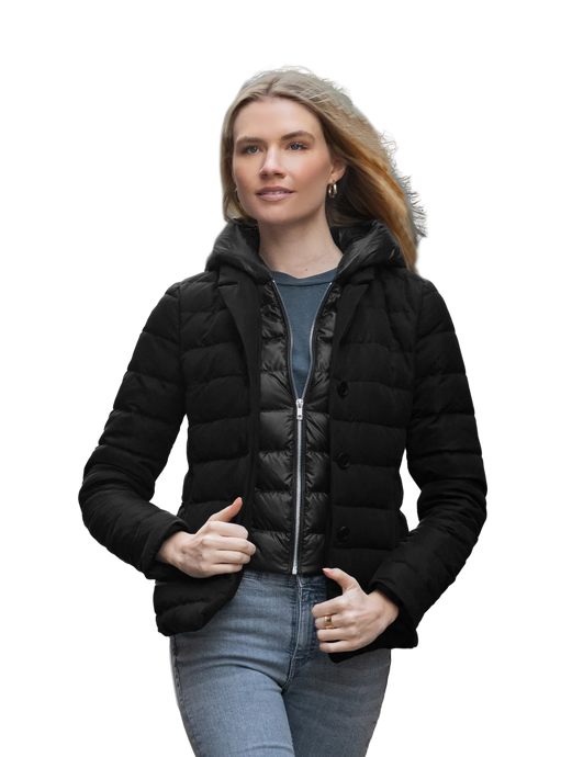 Cotes of London The Devon 2-1 Down Jacket with Hood - Black