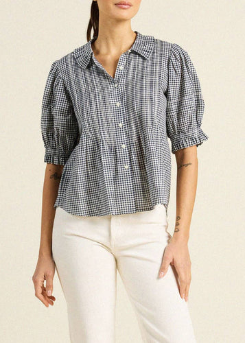 Trovata Jess Blouse - Inkwell Gingham