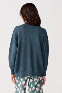 Lanthropy Aspen Lurex Cardigan - Teal