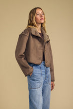 Load image into Gallery viewer, Velvet Esme Faux Sherpa Reversible Jacket - Faded Coco