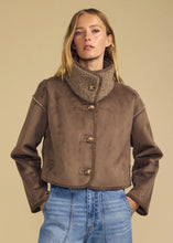 Load image into Gallery viewer, Velvet Esme Faux Sherpa Reversible Jacket - Faded Coco