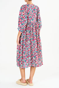 M.A.B.E. Frida Print Gathered Dress - Multi