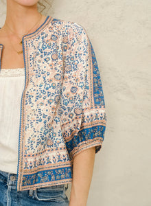 M.A.B.E. Cass Print Jacket - Navy