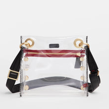 Load image into Gallery viewer, Hammitt Tony Small Clear - Black/Brushed Gold Red Zip
