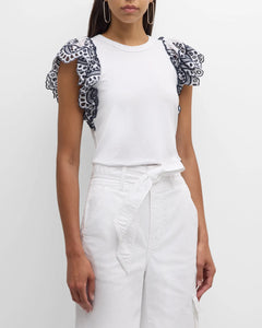 Veronica Beard Julianka Top - White/Navy