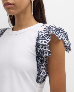 Veronica Beard Julianka Top - White/Navy