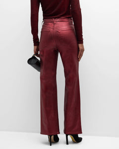 Veronica Beard Crosbie Wide-Leg Jean - Burgundy