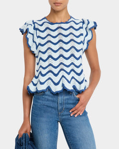 Rails Coen Top - Azure Scallop