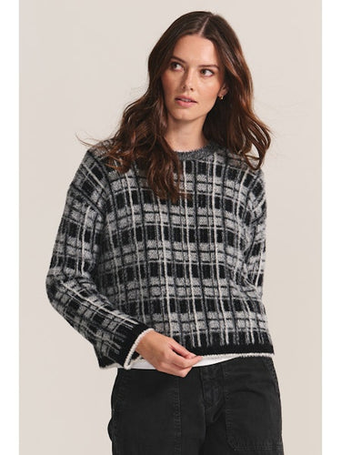 Velvet Lacey Sweater - Plaid