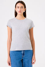 Load image into Gallery viewer, Goldie Organic Short Sleeve Classic Crew - Gray Heather