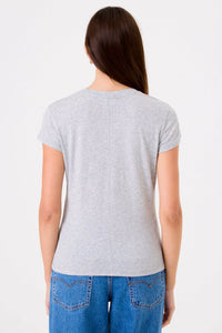 Goldie Organic Short Sleeve Classic Crew - Gray Heather