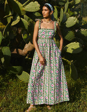 Load image into Gallery viewer, Pink City Prints Mykonos Dress - Emerald Border