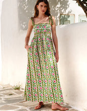 Load image into Gallery viewer, Pink City Prints Mykonos Dress - Emerald Border