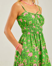 Load image into Gallery viewer, Pink City Prints Lime Jungle Seychelles Dress