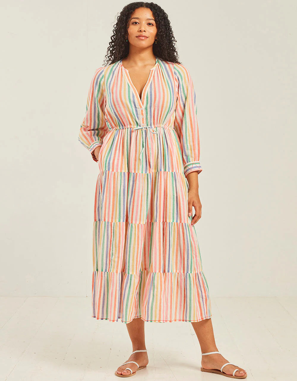 Pink City Prints Rainbow Stripe Sofia Dress