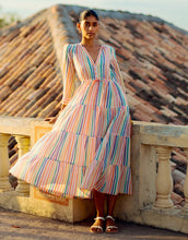 Load image into Gallery viewer, Pink City Prints Rainbow Stripe Sofia Dress