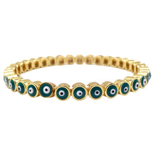 Load image into Gallery viewer, La Lumiere Evil Eye Beaded Gold Bracelet - Teal